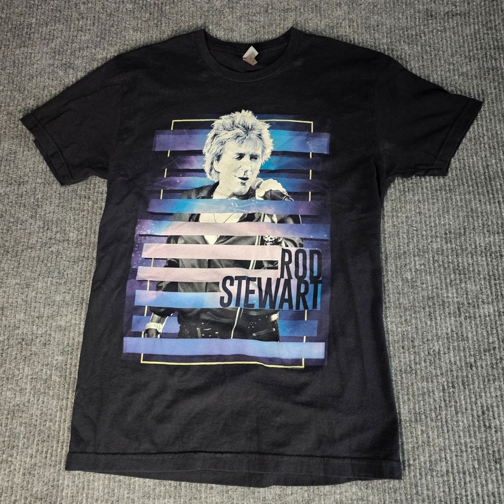 Rod Stewart 2018 Tour T Shirt Mens Small Concert Tee Black Double Sided Next Lev